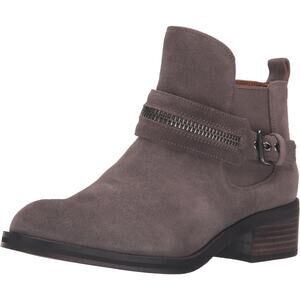 Gentle Souls Gray Zipper Buckle Penny Suede Boots